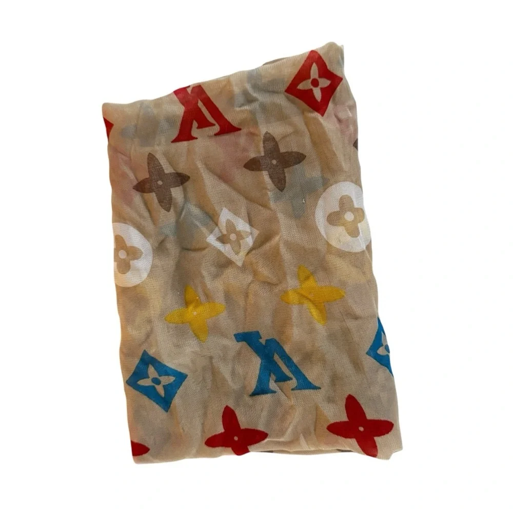 Monogram Multicolor Patterned Scarf - Picture 3 of 4